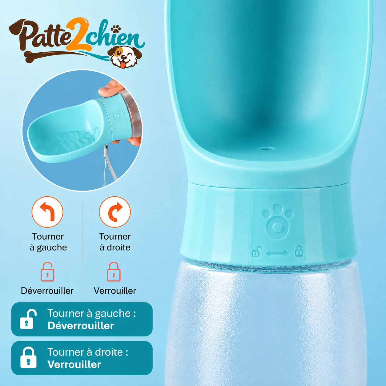 AquaPaw™ | Gourde de Voyage pour Chien